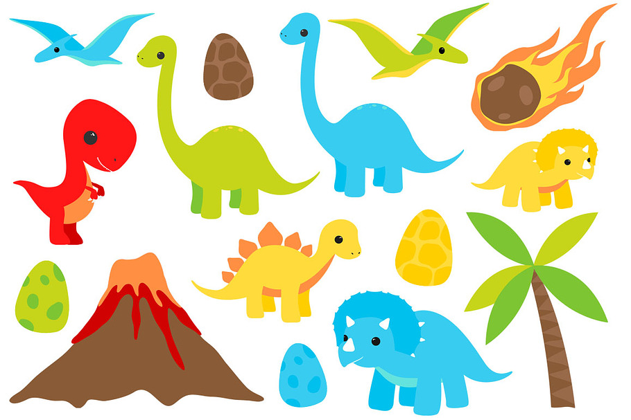 Dinosaur Clip Art Set in Illustrations - product preview 8