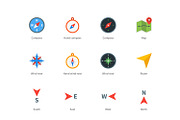 Compass and map colored icons