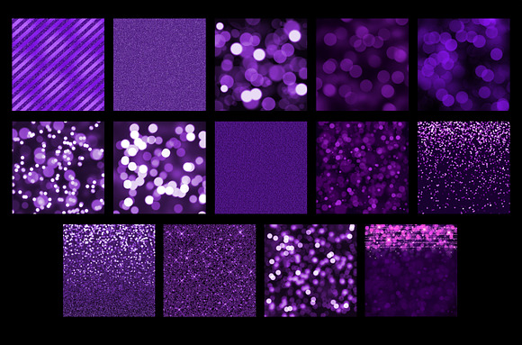 Purple Bokeh Backgrounds in Patterns - product preview 1