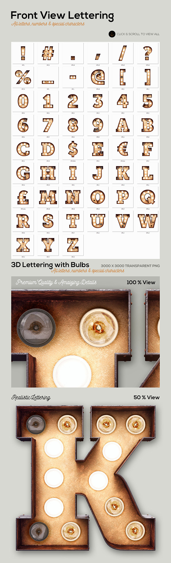 3 Light Bulbs 3D Letterings in Graphics - product preview 8