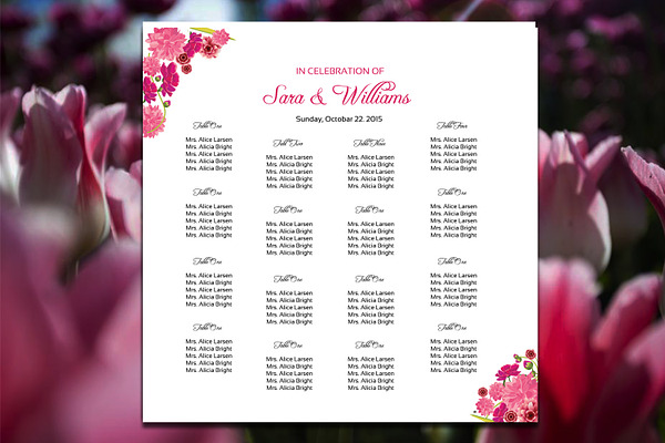 Floral Wedding Seating Chart