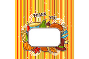 Happy Thanksgiving Day frame with holiday objects