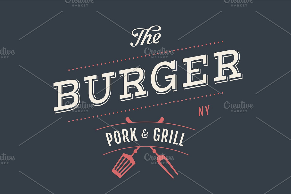 Logo of Burger bar in Illustrations - product preview 8