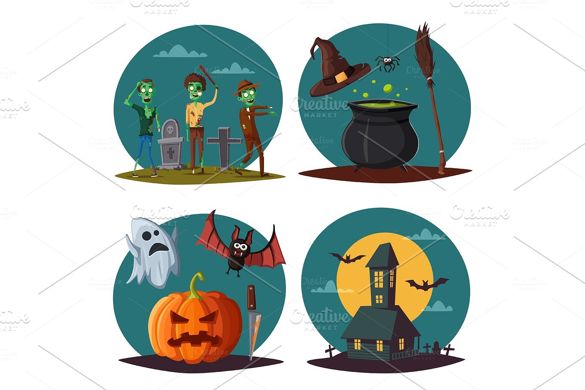 Happy halloween set in Illustrations - product preview 8