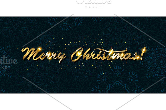 Gold Merry Christmas Card. 4 colors in Graphics - product preview 1