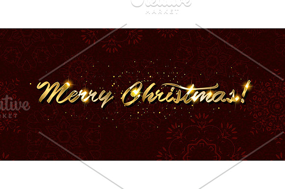 Gold Merry Christmas Card. 4 colors in Graphics - product preview 2