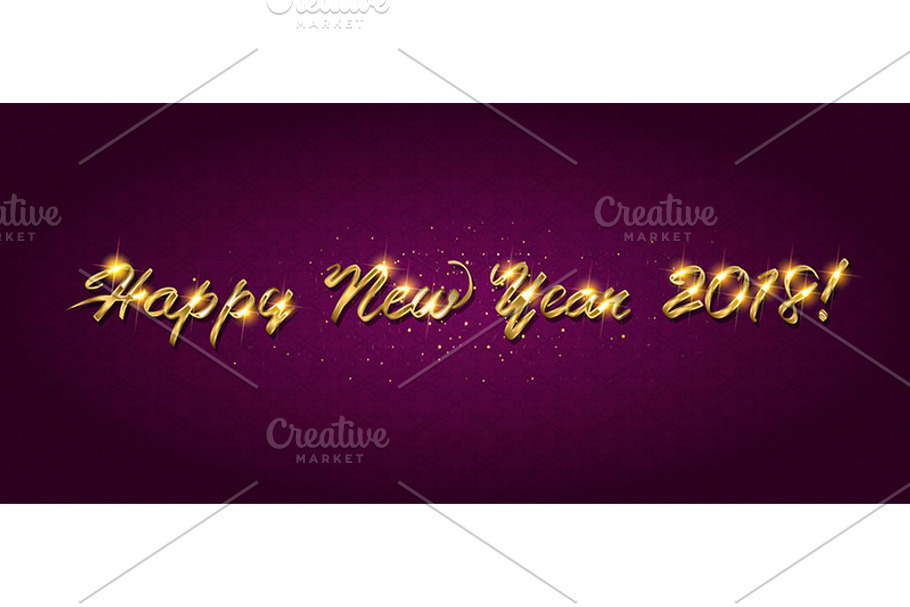 Happy New Year 2018. 4 Cards in Graphics - product preview 8
