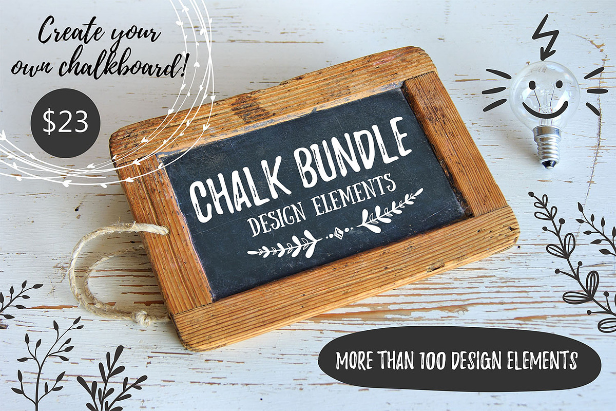 BUNDLE - CHALK design elements! in Objects - product preview 8