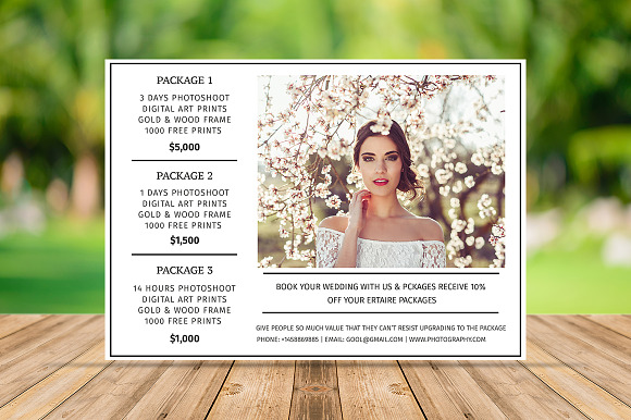 Photography Pricing Guide Template in Card Templates - product preview 3