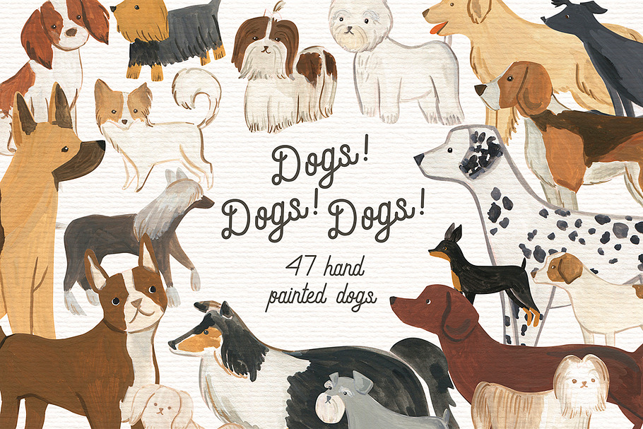 47 Hand Painted Dogs in Illustrations - product preview 8