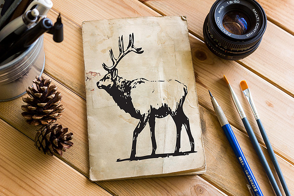 Hand drawn wild animals in Illustrations - product preview 1