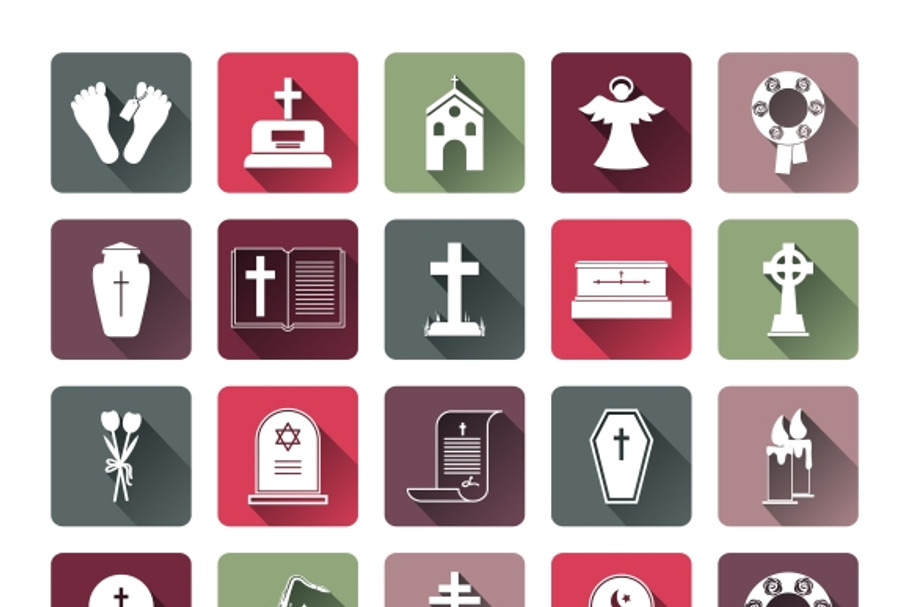 Funeral Icon Set in Graphics - product preview 8