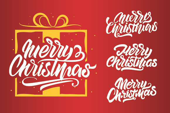 Christmas lettering set in Illustrations - product preview 1