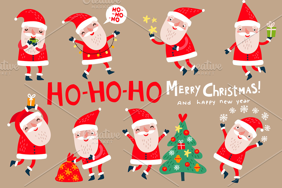 8 cute Santa Clauses in Illustrations - product preview 8