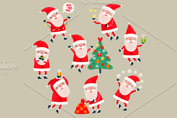 8 cute Santa Clauses in Illustrations - product preview 1