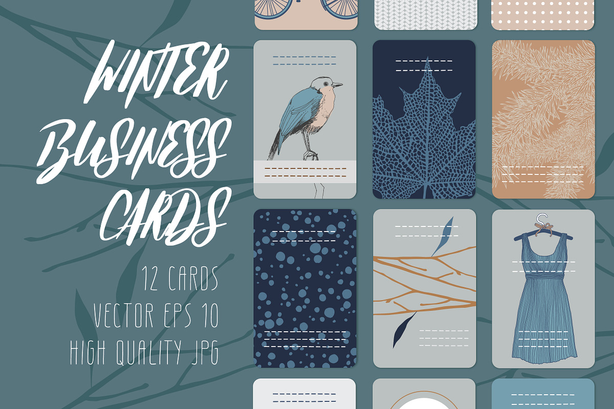 Winter Business Cards in Business Card Templates - product preview 8