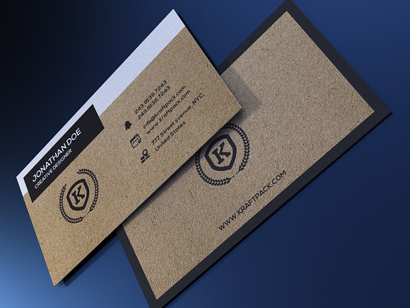Kraft Paper Business Card Bundle in Business Card Templates - product preview 3