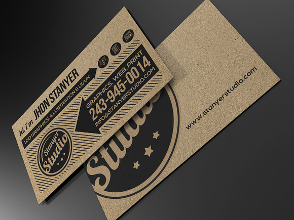 Kraft Paper Business Card Bundle in Business Card Templates - product preview 5
