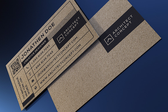Kraft Paper Business Card Bundle in Business Card Templates - product preview 6