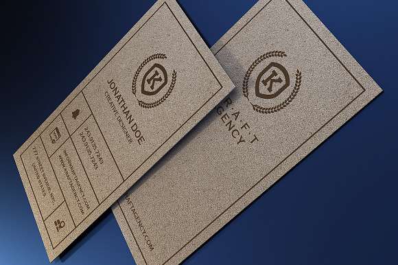 Kraft Paper Business Card Bundle in Business Card Templates - product preview 12