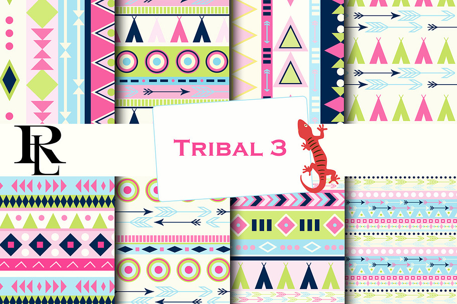 Pink tribal digital paper