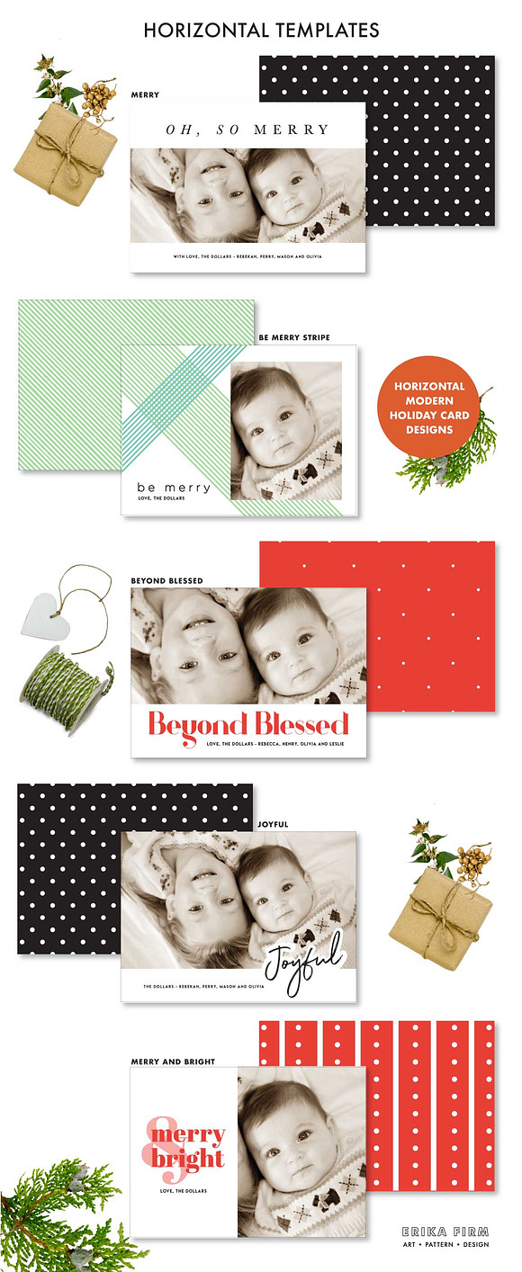 Modern Christmas Card Templates in Card Templates - product preview 1