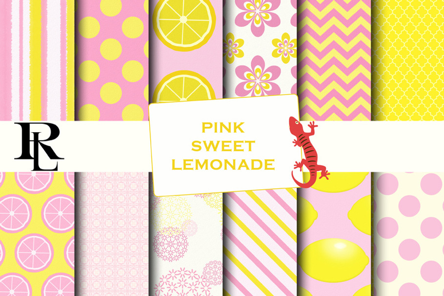 pink lemonade digital paper