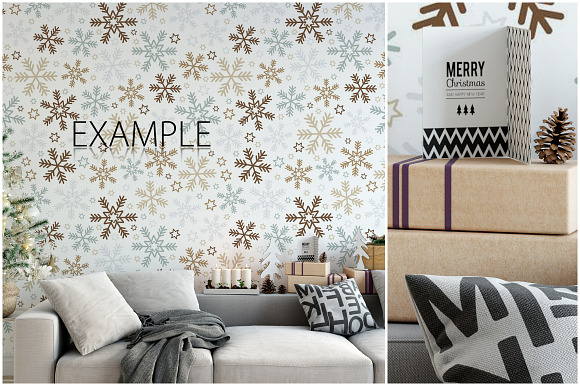 Christmas Wall Mockups in Print Mockups - product preview 3