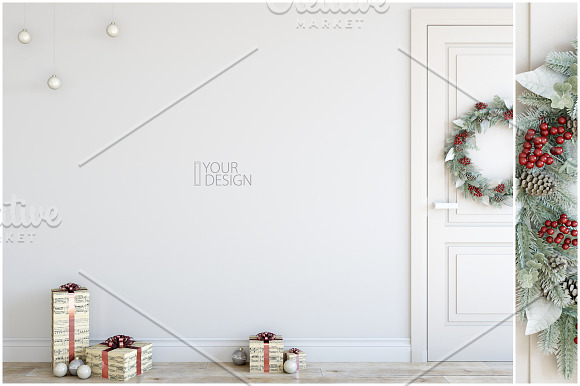Christmas Wall Mockups in Print Mockups - product preview 4