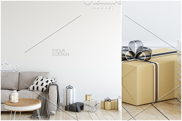 Christmas Wall Mockups in Print Mockups - product preview 7