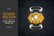 Restaurant menu design with a sketch