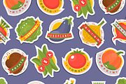 Vector vegetables icons pattern