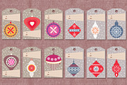 Retro stylised Christmas gift tags