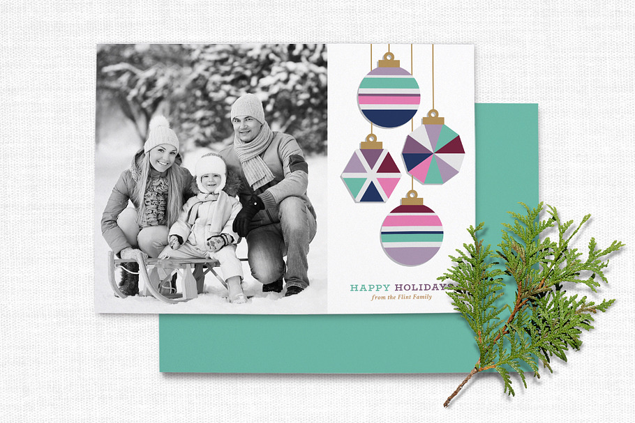 Modern Christmas Card Template in Card Templates - product preview 8