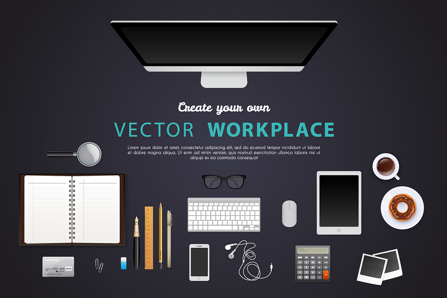 Vector Workplace in Illustrations - product preview 8