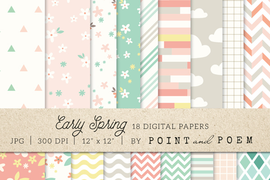Spring Digital Paper Pack in Patterns - product preview 8