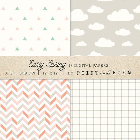 Spring Digital Paper Pack in Patterns - product preview 1