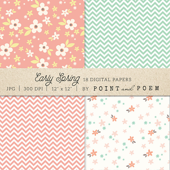 Spring Digital Paper Pack in Patterns - product preview 2