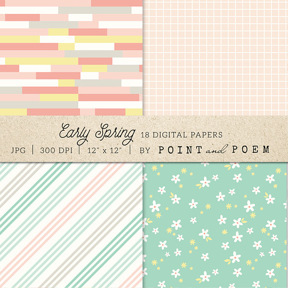 Spring Digital Paper Pack in Patterns - product preview 3