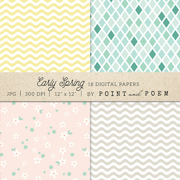 Spring Digital Paper Pack in Patterns - product preview 4