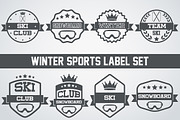 Set of Snowboarding or SKI Labels