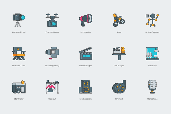 60 Video Production Icons in Movie Icons - product preview 2