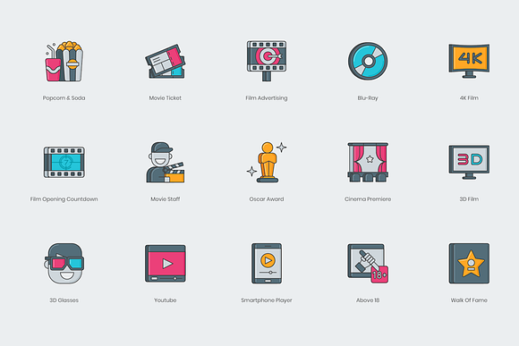 60 Video Production Icons in Movie Icons - product preview 4