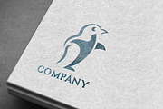 Modern Penguin Logo & Mock-Up