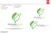 Technology Leaf Logo Template