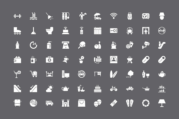 250 Hotel and Restaurant Vector Icon in Graphics - product preview 1