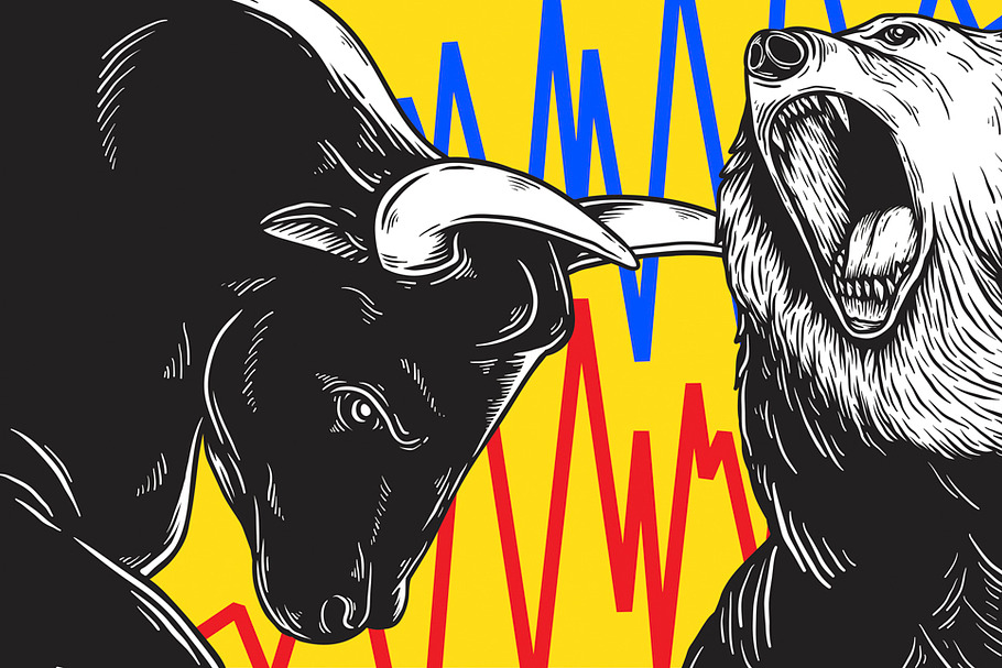 Bull and Bear Market vector in Illustrations - product preview 8