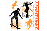 Skateboarders - vector set of extreme sport