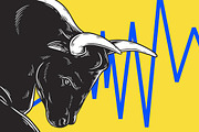 Bull Market Artwork Icon vector