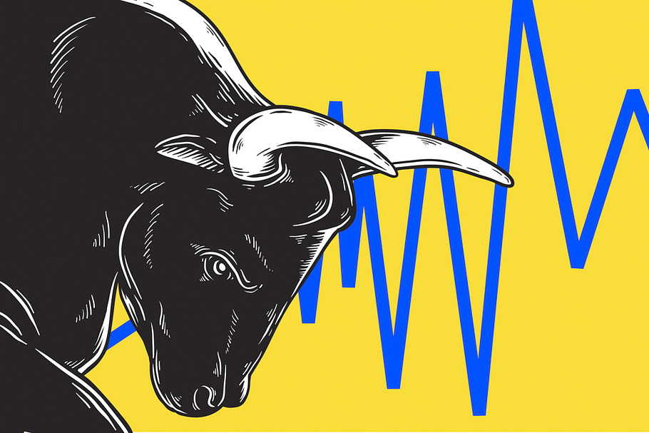 Bull Market Artwork Icon vector